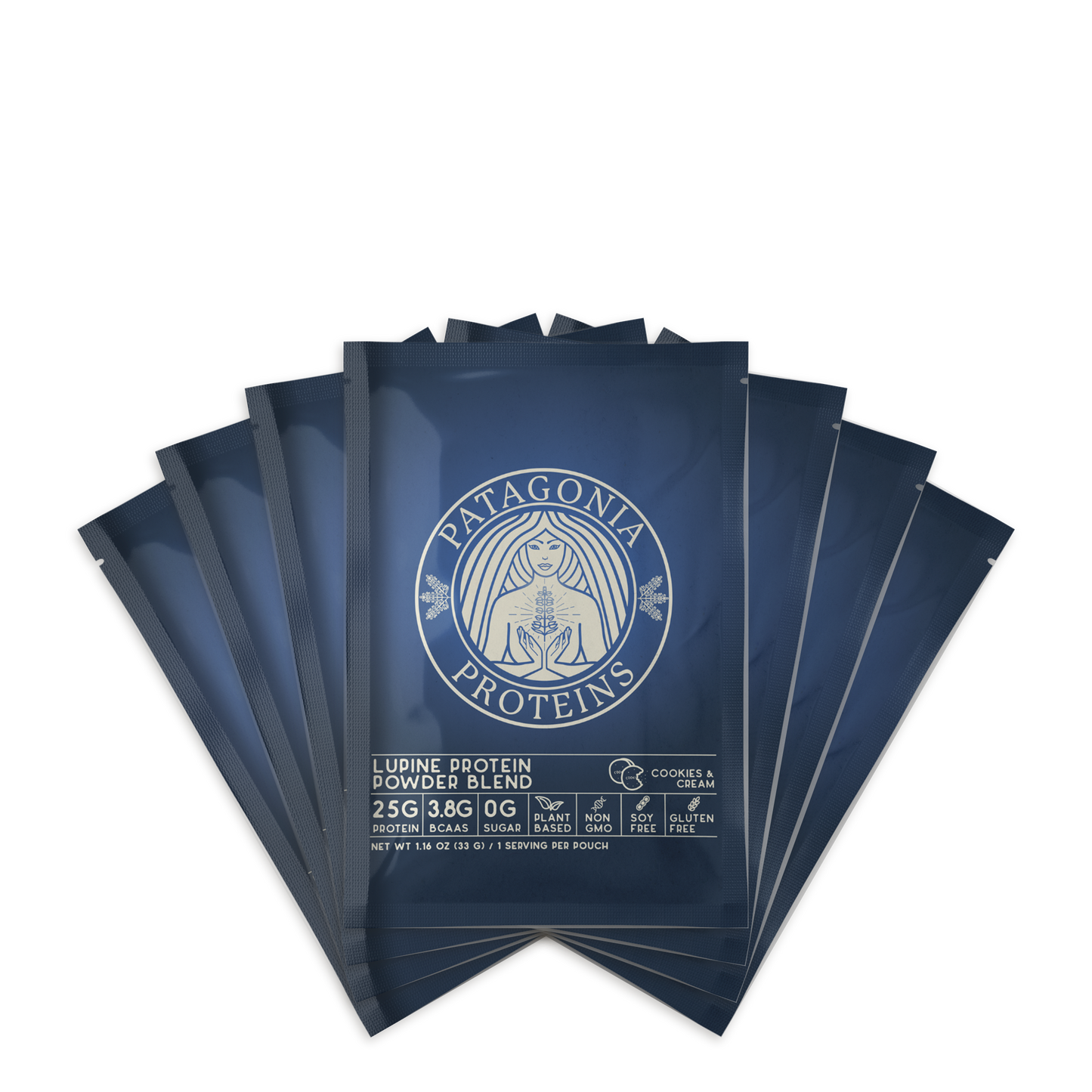 
                  
                    Cookies and Cream lupine plant protein travel pack, 7 single serving sachets
                  
                